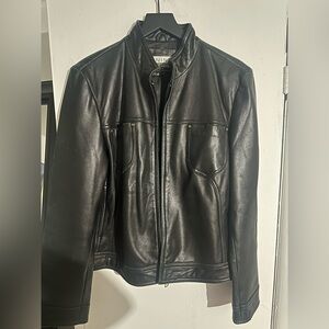 Nine & company soft leather jacket with brass studded pockets